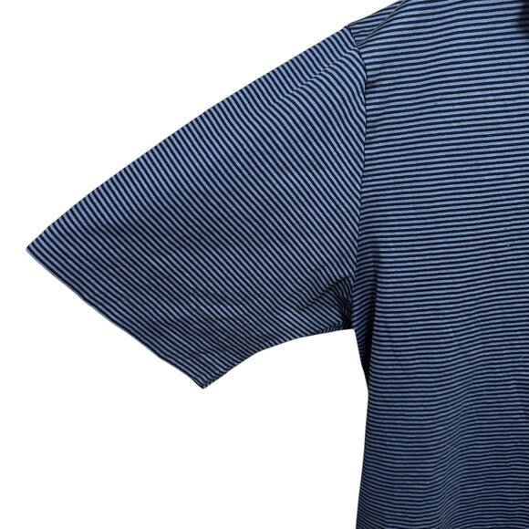 Marbas Men’s Large Polo Shirt Blue Striped Cotton Collared Casual Golf Italy - Picture 6 of 12